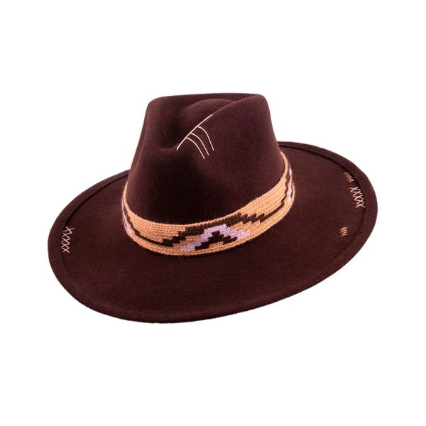 Sombrero con tejido Wayúu <br> <strong>Talla XS  53.5cm</strong> - Imagen 3