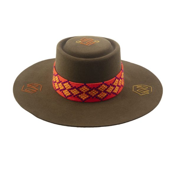 Sombrero con tejido Wayúu <br> <strong>Talla XS 53cm</strong> - Imagen 2