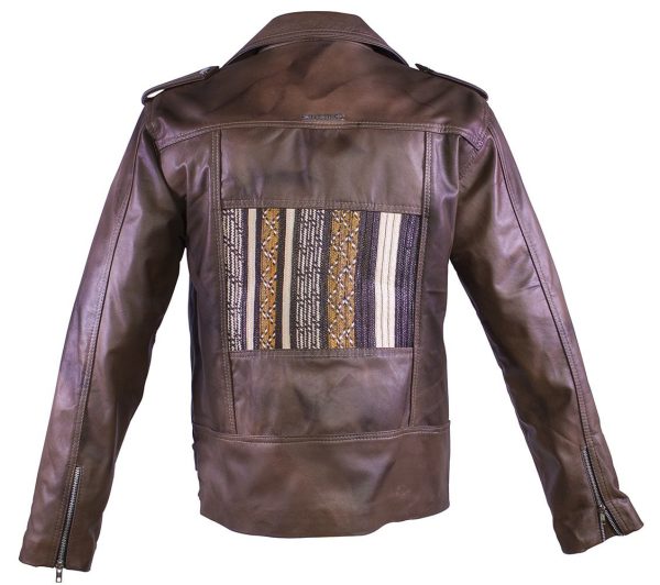 Chaqueta cuero con aplique Sinú