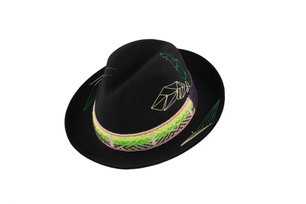 Sombrero Ala Corta Fieltro Tejido Kamsa Talla L 58,5 - Imagen 5