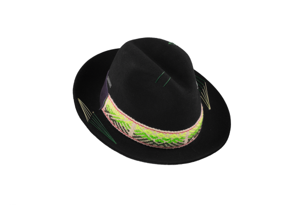 Sombrero Ala Corta Fieltro Tejido Kamsa Talla L 58,5 - Imagen 4