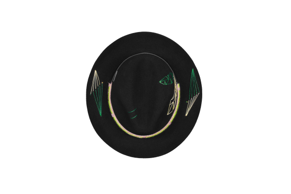Sombrero Ala Corta Fieltro Tejido Kamsa Talla L 58,5 - Imagen 2